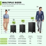 AnyZip 24'' Luggage PC+ABS Aluminum Frame Hard Shell Zipper-less Checked Luggage Suitcase Black - Image 9