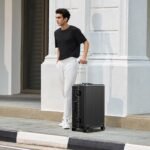 AnyZip 24'' Luggage PC+ABS Aluminum Frame Hard Shell Zipper-less Checked Luggage Suitcase Black - Image 10