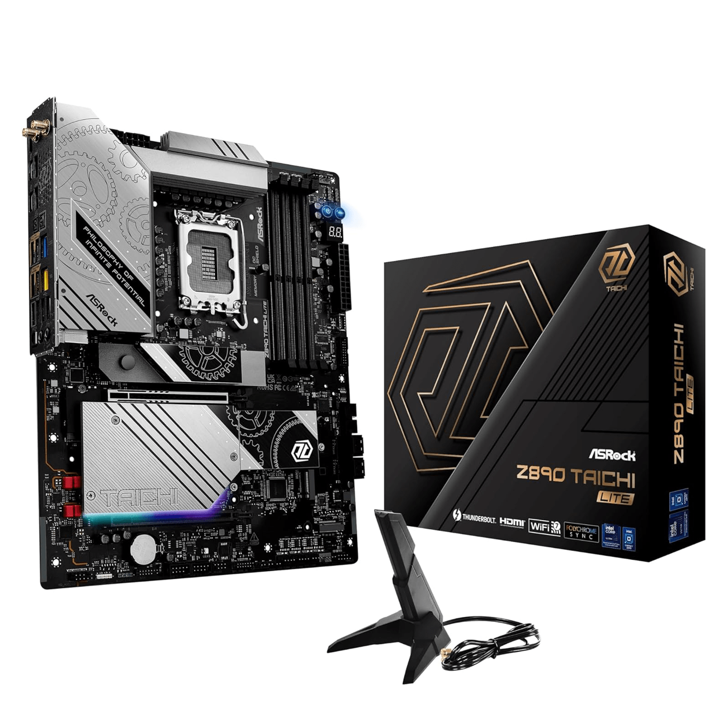 Ashrok ASRock Z890 Taichi Lite Intel Core Ultra LGA1851 RL-ILM WiFi7 ATX Motherboard DDR5 9200 MHz 256 GB PCIe 5.0 - Image 1