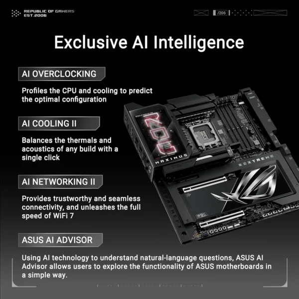 ASUS ROG MAXIMUS Z890 EXTREME WIFI7 Intel Z890 LGA 1851 E-ATX motherboard, Advanced AI & Bluetooth PC-ready