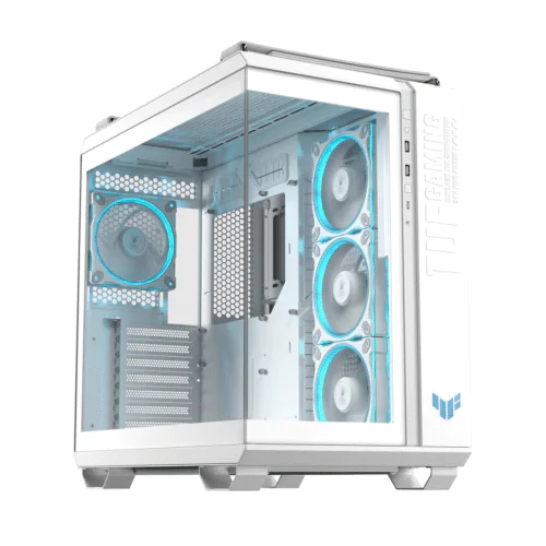 Asus Tuf G502 Asus TUF Gaming GT502 Horizon With Pre-Installed ARGB Fans Black Modular ATX Dual Chamber Case White