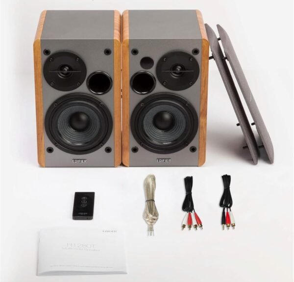 Edifier R1280T Powered Bookshelf Speakers - 2.0 Active Near Field Studio Monitor Speaker