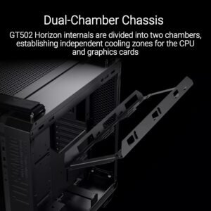 GT502 2 Asus TUF Gaming GT502 Horizon With Pre-Installed ARGB Fans Black Modular ATX Dual Chamber Case White