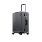 LEVEL8 Checked Zipperless Luggage with Aluminum Frame 24'' Grey