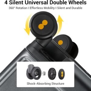 LEVEL8 Checked Zipperless Luggage with Aluminum Frame 24'' Grey