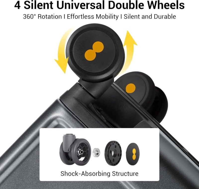 LEVEL8 Checked Zipperless Luggage with Aluminum Frame 24'' Grey