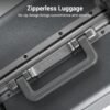 LEVEL8 Checked Zipperless Luggage with Aluminum Frame 24'' Grey