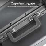 LEVEL8 Checked Zipperless Luggage with Aluminum Frame 24'' Grey - Image 8