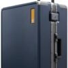 LEVEL8 Checked Zipperless Luggage with Aluminum Frame 24'' Blue