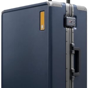 LEVEL8 Checked Zipperless Luggage with Aluminum Frame 24'' Blue