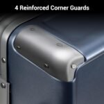 LEVEL8 Checked Zipperless Luggage with Aluminum Frame 24'' Blue - Image 4