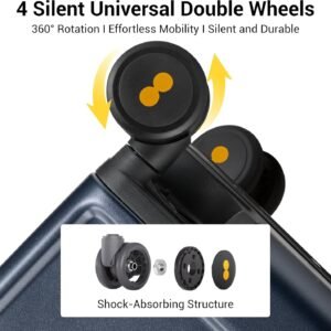 LEVEL8 Checked Zipperless Luggage with Aluminum Frame 24'' Blue