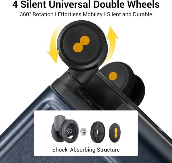 LEVEL8 Checked Zipperless Luggage with Aluminum Frame 24'' Blue