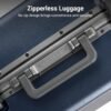LEVEL8 Checked Zipperless Luggage with Aluminum Frame 24'' Blue