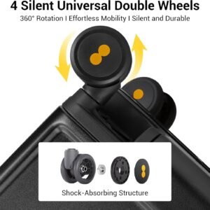 LEVEL8 Checked Zipperless Luggage with Aluminum Frame 24'' Black