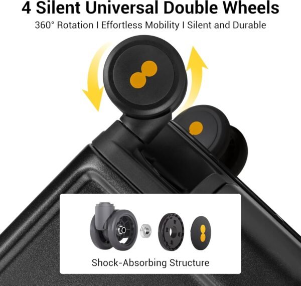 LEVEL8 Checked Zipperless Luggage with Aluminum Frame 24'' Black