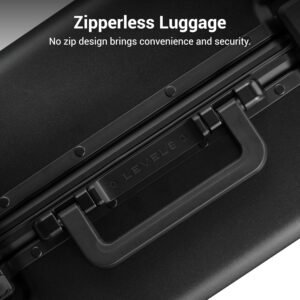 LEVEL8 Checked Zipperless Luggage with Aluminum Frame 24'' Black