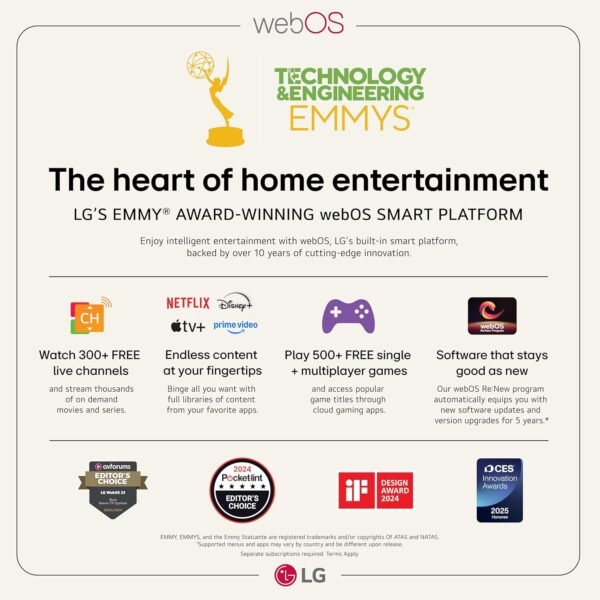 LG 83-Inch Class OLED evo AI 4K G5 Series Smart TV OLED83G5WUA, 2025 Alexa Built-in Dolby Atmos, Dolby Vision, HDR10