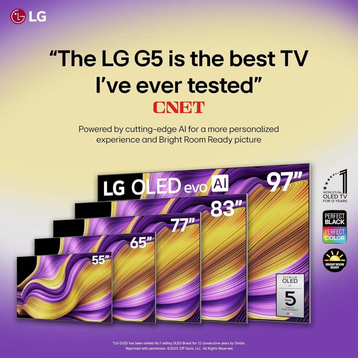 LG 83-Inch Class OLED evo AI 4K G5 Series Smart TV OLED83G5WUA, 2025 Alexa Built-in Dolby Atmos, Dolby Vision, HDR10 - Image 4
