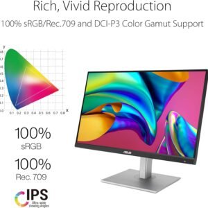 ASUS ProArt Display 27" Monitor PA278CV - WQHD 2560 x 1440, IPS, 100% sRGB