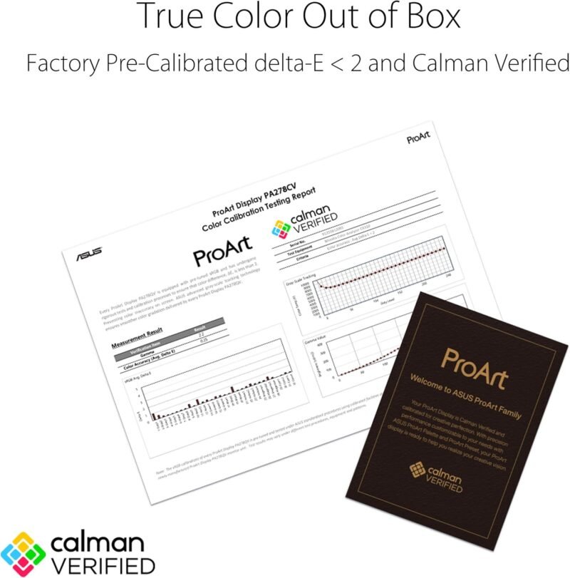 ASUS ProArt Display 27" Monitor PA278CV - WQHD 2560 x 1440, IPS, 100% sRGB