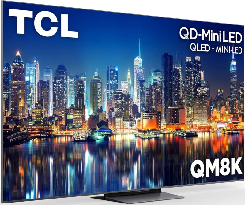 TCL 85-Inch Class 85QM8K Series QD-Mini LED 4K UHD Google Smart TV 144hz, 288hz VRR, No Bezel Design
