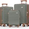 SHOWKOO Luggage Sets Of 3 | 20'' 24''28''| Suitcase Hardside Expandable Green