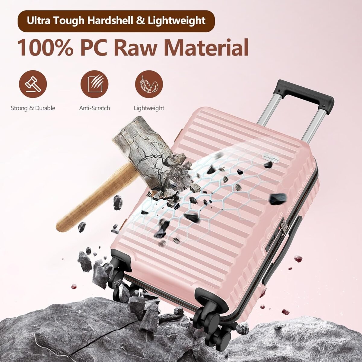 SHOWKOO Luggage Sets Of 3 | 20'' 24''28''| Suitcase Hardside Expandable - Image 9
