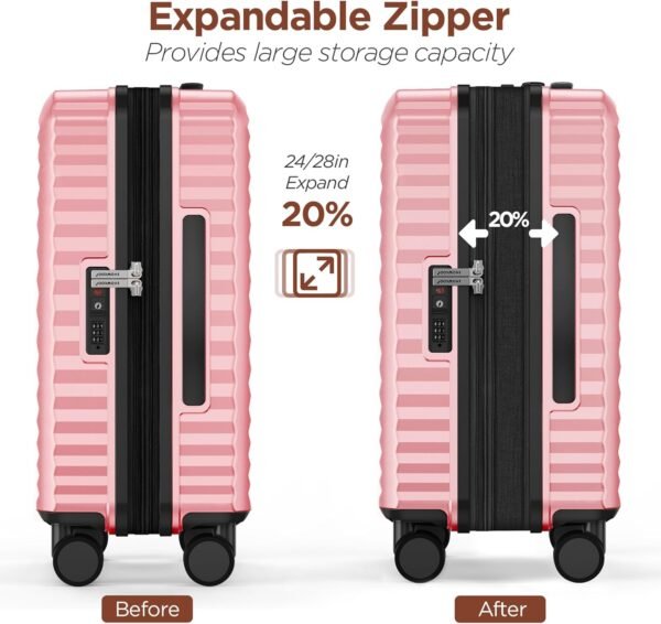 SHOWKOO Luggage Sets Of 3 | 20'' 24''28''| Suitcase Hardside Expandable