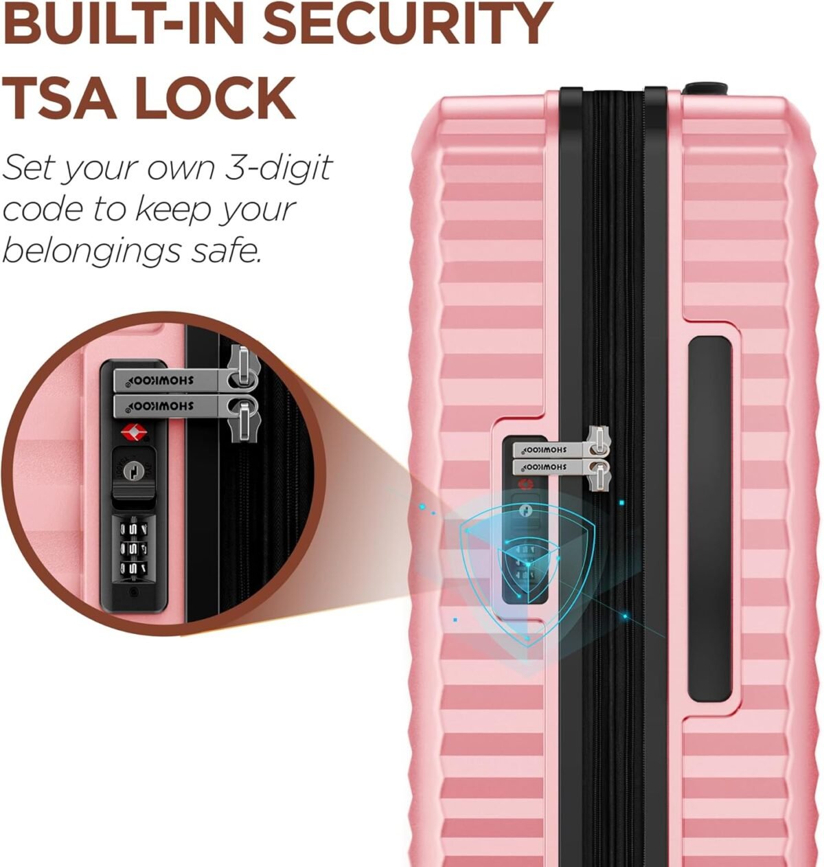 SHOWKOO Luggage Sets Of 3 | 20'' 24''28''| Suitcase Hardside Expandable - Image 5