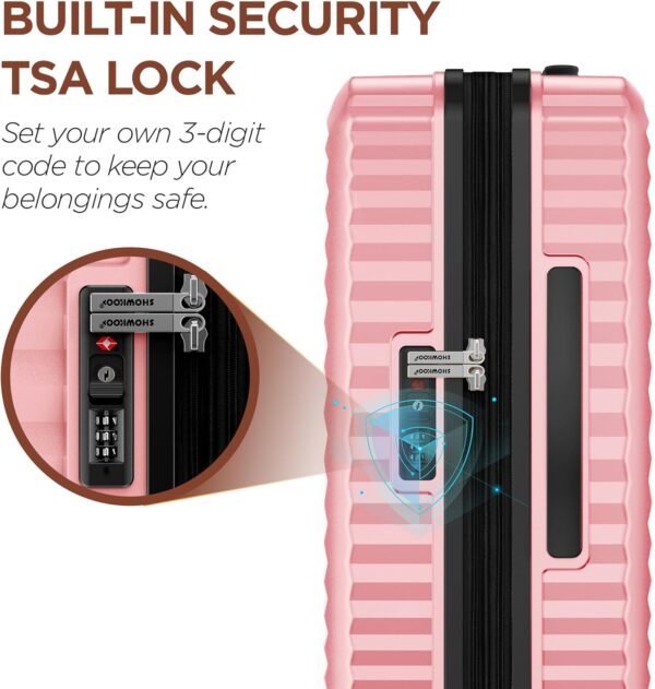 SHOWKOO Luggage Sets Of 3 | 20'' 24''28''| Suitcase Hardside Expandable