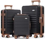 SHOWKOO Luggage Sets Of 3 | 20'' 24''28''| Suitcase Hardside Expandable Black - Image 3