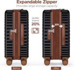 SHOWKOO Luggage Sets Of 3 | 20'' 24''28''| Suitcase Hardside Expandable Black - Image 8