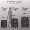 SHOWKOO Luggage Sets Of 3 | 20'' 24''28''| Suitcase Hardside Expandable Black