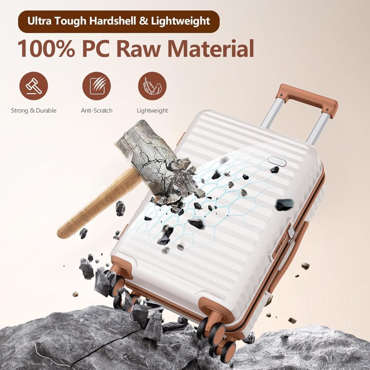 SHOWKOO Luggage Sets Of 3 | 20'' 24''28''| Suitcase Hardside Expandable - Image 10