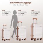 SHOWKOO Luggage Sets Of 3 | 20'' 24''28''| Suitcase Hardside Expandable - Image 9