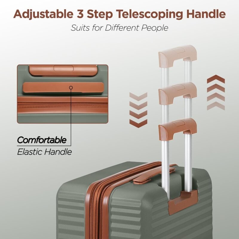 SHOWKOO Luggage Sets Of 3 | 20'' 24''28''| Suitcase Hardside Expandable Green