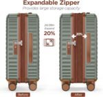 SHOWKOO Luggage Sets Of 3 | 20'' 24''28''| Suitcase Hardside Expandable Green - Image 8