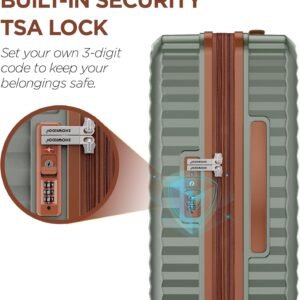 SHOWKOO Luggage Sets Of 3 | 20'' 24''28''| Suitcase Hardside Expandable Green