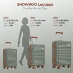 SHOWKOO Luggage Sets Of 3 | 20'' 24''28''| Suitcase Hardside Expandable Green - Image 10