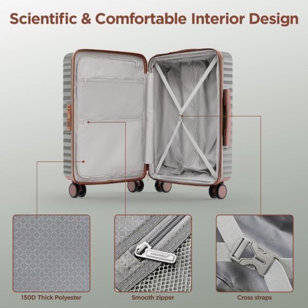 SHOWKOO Luggage Sets Of 3 | 20'' 24''28''| Suitcase Hardside Expandable