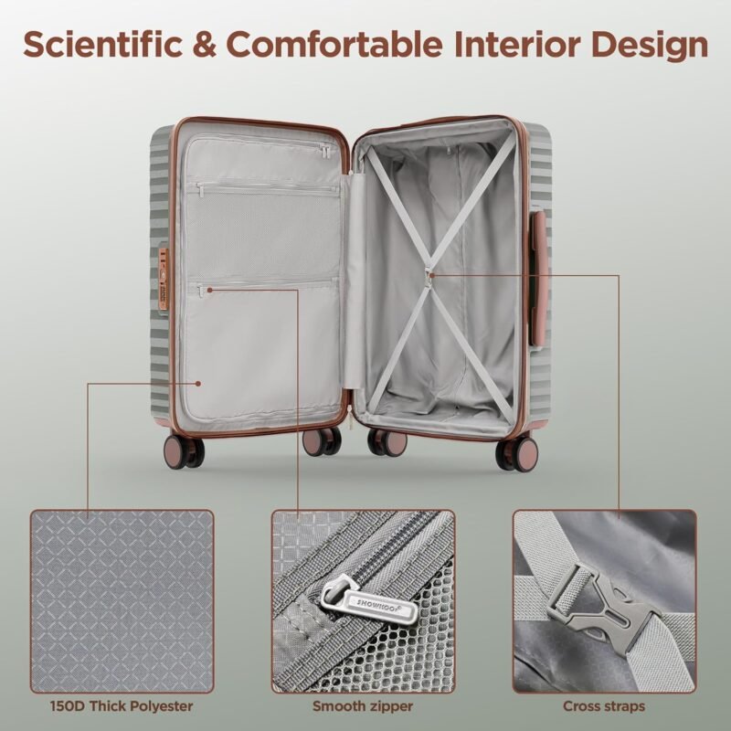 SHOWKOO Luggage Sets Of 3 | 20'' 24''28''| Suitcase Hardside Expandable