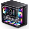JONSBO TK-3 Black  ATX Mid Tower Pc Case With One-Piece Curved Glass