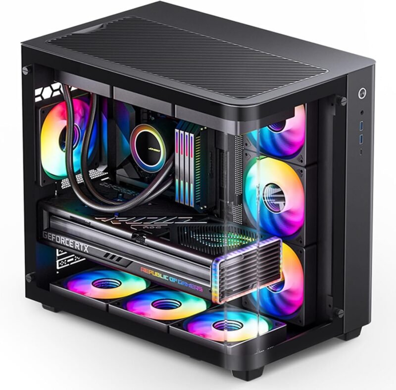 JONSBO TK-3 Black  ATX Mid Tower Pc Case With One-Piece Curved Glass