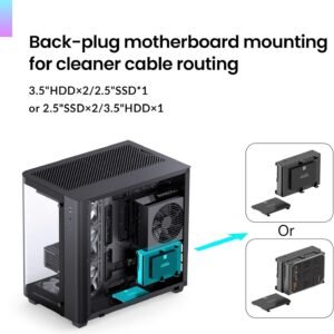 JONSBO TK-3 Black  ATX Mid Tower Pc Case With One-Piece Curved Glass