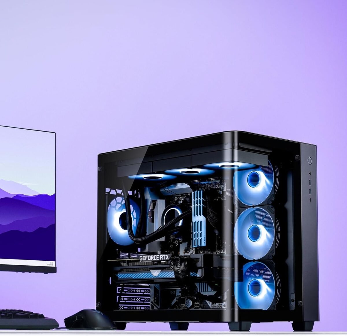 JONSBO TK-3 Black  ATX Mid Tower Pc Case With One-Piece Curved Glass - Image 5