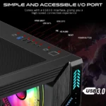 Game ON Gaming PC Case – ATX/M-ATX/ITX ARGB Pre-Installed Fans - Image 6