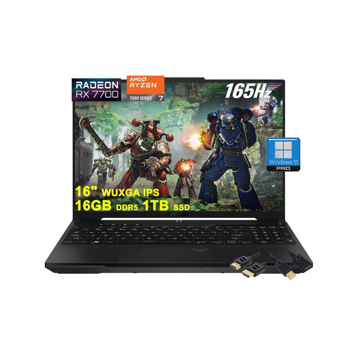 ASUS TUF Gaming A16 Laptop 16"  sRGB | AMD 8-core Ryzen 7 7735HS | 16GB DDR5 1TB SSD | Radeon RX7700S 8GB - Image 2