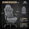 Gaming Chair, 400 lbs Adult Chair, High Back Computer Chair with Footrest and Linked Armrests, Office Video Game Chair with Lumbar Support