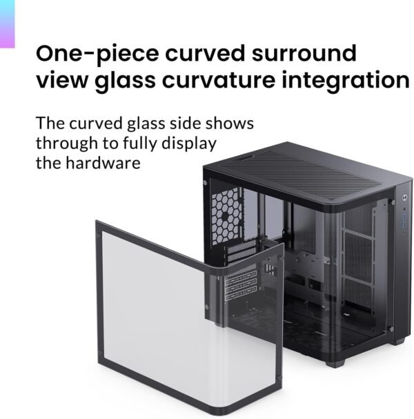 JONSBO TK-3 Black  ATX Mid Tower Pc Case With One-Piece Curved Glass